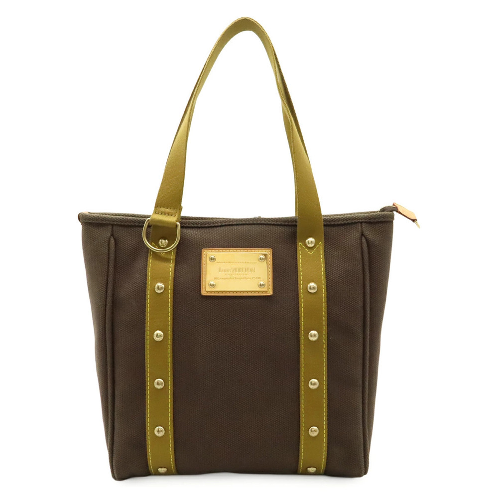LOUIS VUITTON Antigua Cabas tote bag shoulder canvas white brown Khaki Green